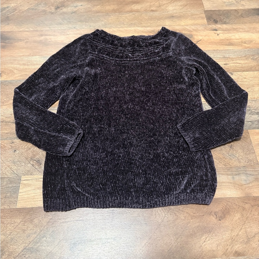 Croft & Barrow Women's Velvet Sweater - Dark Purple